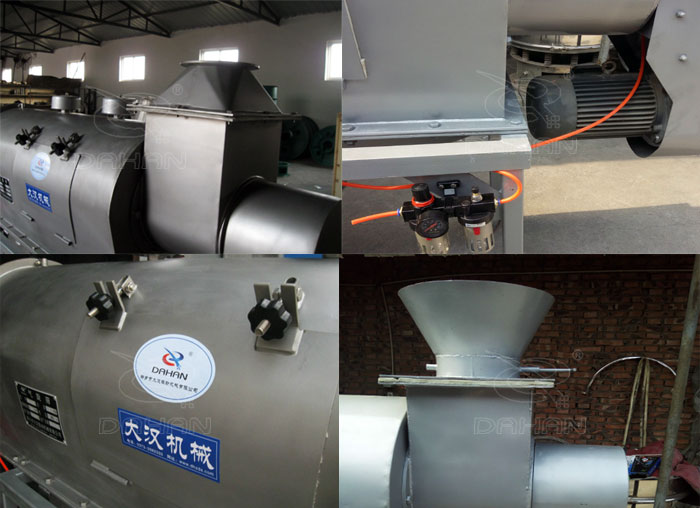 氣旋篩：電機(jī)，進(jìn)料口，氣壓裝置等特寫圖片
